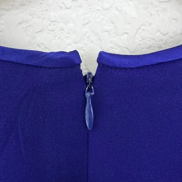 Tom And Linda Platt Womens Midi Dress Size L VTG Wedding Guest MOB Bold Purple - Picture 5 of 8